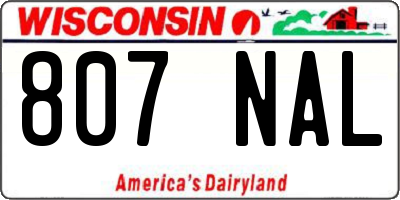 WI license plate 807NAL