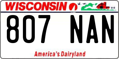 WI license plate 807NAN