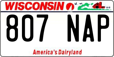 WI license plate 807NAP