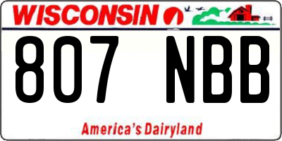 WI license plate 807NBB