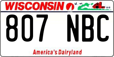 WI license plate 807NBC