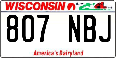 WI license plate 807NBJ
