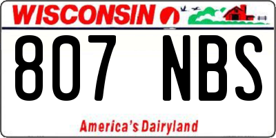 WI license plate 807NBS