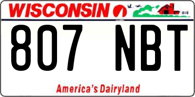 WI license plate 807NBT