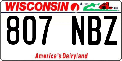 WI license plate 807NBZ