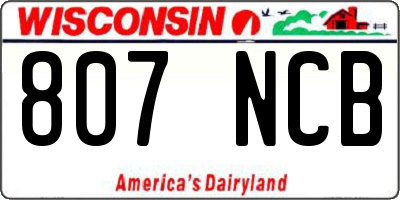 WI license plate 807NCB
