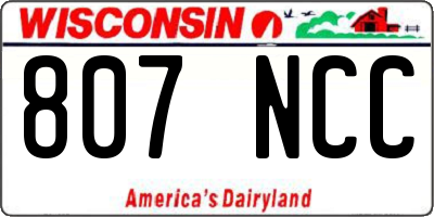 WI license plate 807NCC