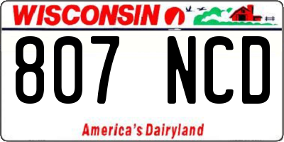 WI license plate 807NCD
