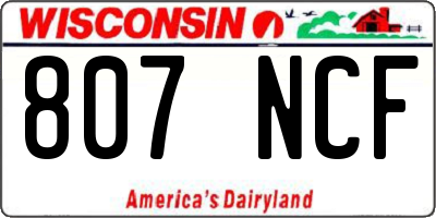WI license plate 807NCF