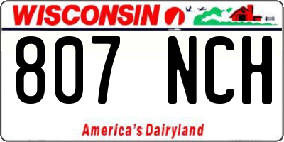 WI license plate 807NCH