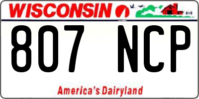 WI license plate 807NCP