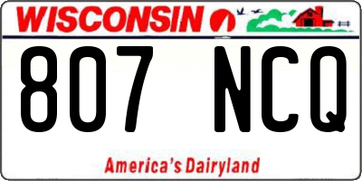 WI license plate 807NCQ
