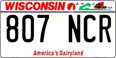 WI license plate 807NCR