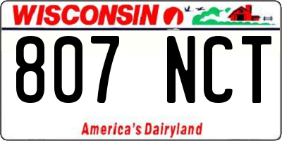 WI license plate 807NCT
