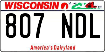 WI license plate 807NDL