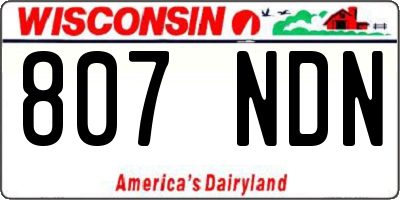 WI license plate 807NDN