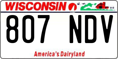 WI license plate 807NDV