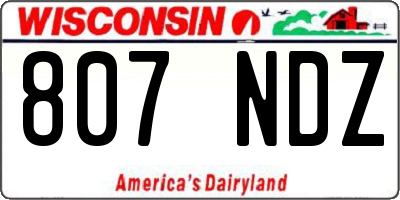 WI license plate 807NDZ