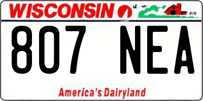 WI license plate 807NEA
