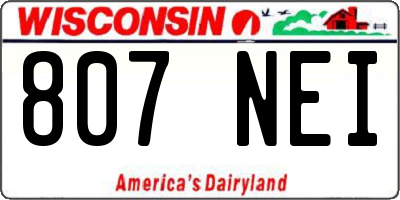 WI license plate 807NEI