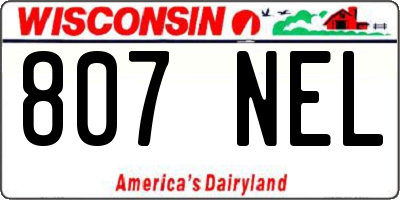 WI license plate 807NEL
