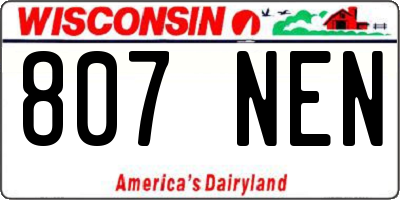 WI license plate 807NEN