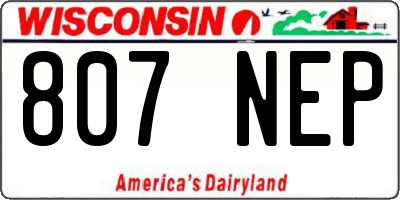 WI license plate 807NEP