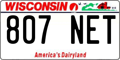 WI license plate 807NET