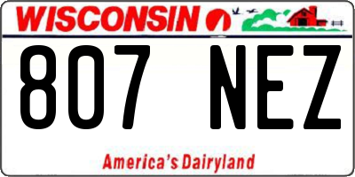 WI license plate 807NEZ