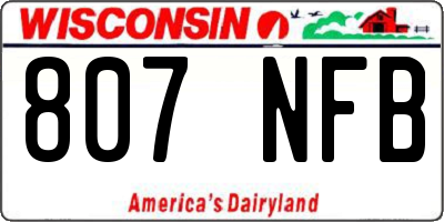 WI license plate 807NFB