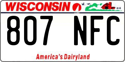 WI license plate 807NFC