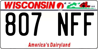 WI license plate 807NFF