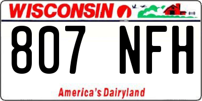 WI license plate 807NFH