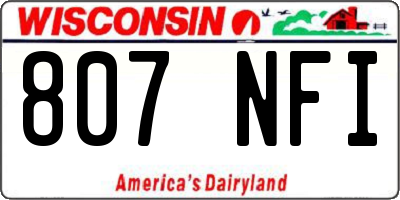 WI license plate 807NFI