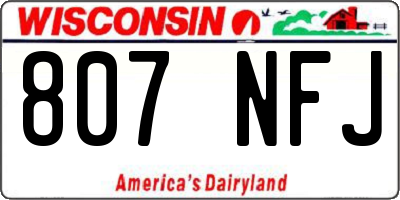 WI license plate 807NFJ
