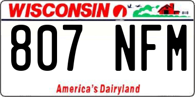WI license plate 807NFM