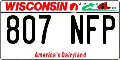 WI license plate 807NFP