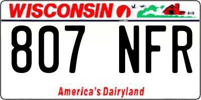 WI license plate 807NFR