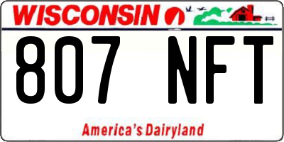 WI license plate 807NFT