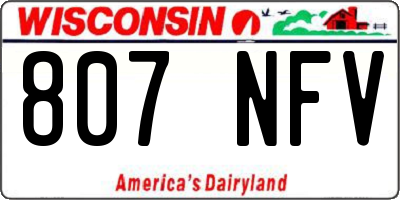 WI license plate 807NFV