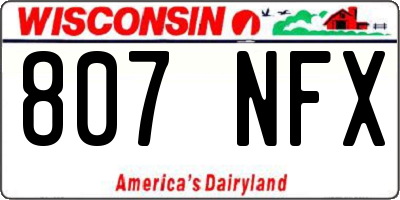 WI license plate 807NFX