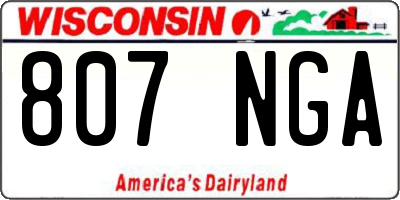 WI license plate 807NGA