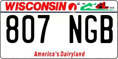 WI license plate 807NGB