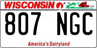 WI license plate 807NGC
