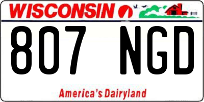 WI license plate 807NGD