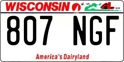 WI license plate 807NGF