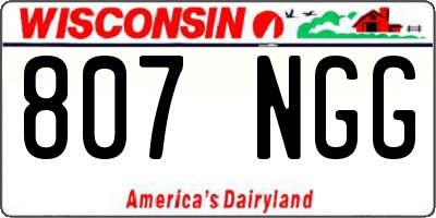 WI license plate 807NGG