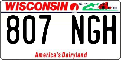 WI license plate 807NGH