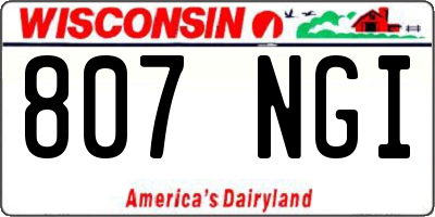 WI license plate 807NGI