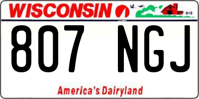 WI license plate 807NGJ
